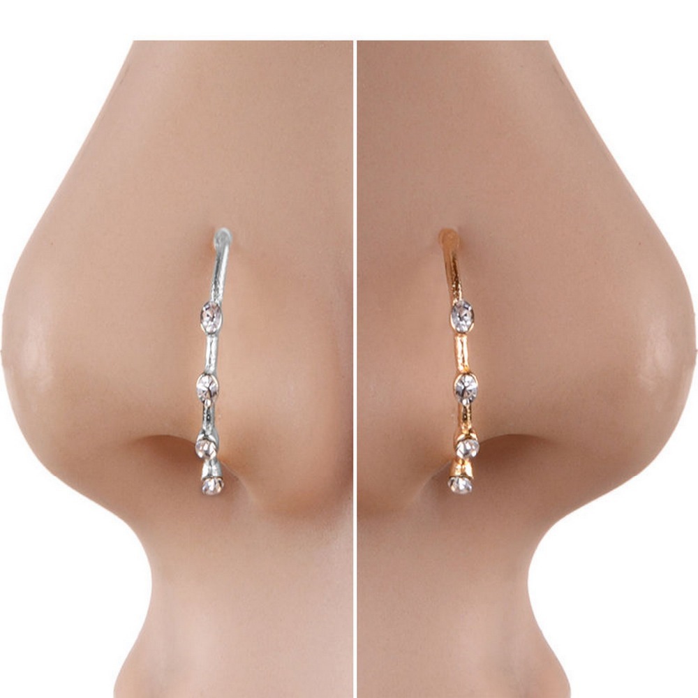 ebay 亚马逊热销4钻鼻环 厂家直销欧美个性鼻钉 耳钉 穿刺饰品