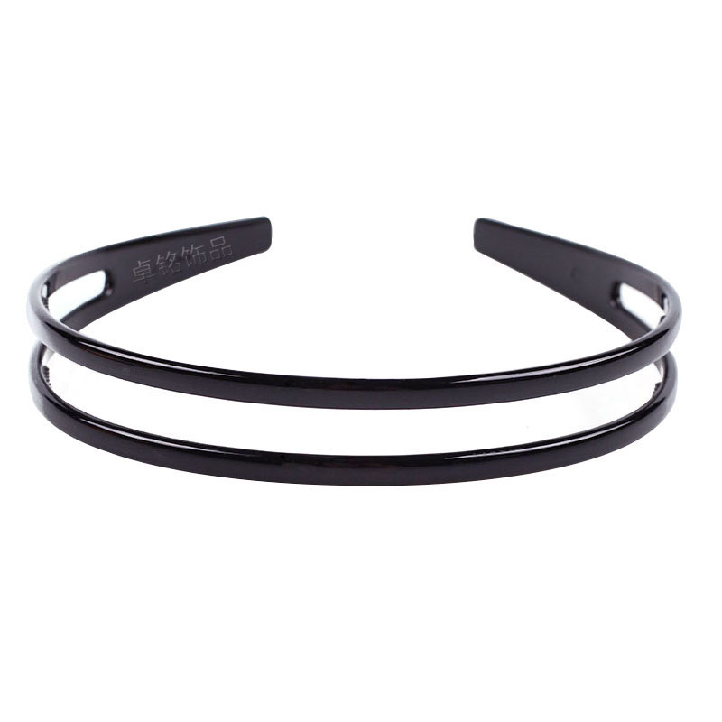 Zhuoming Double-Layer Toothed Thin Headband European Korean Style High-End Non-Slip Hair Pressing All-Match Thin Headband Plastic Resin Hair Buckle