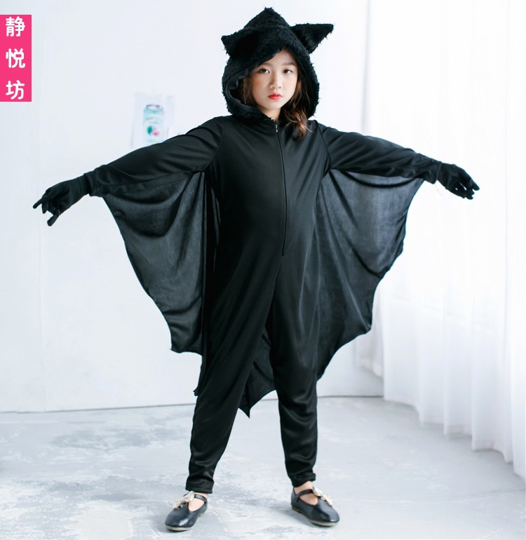 万圣节儿童服装童装cosplay演出服蝙蝠装披风斗篷男女童中性动物