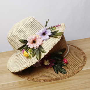 厂家直销 时尚韩版花朵树叶女士夏天出游防晒遮阳太阳渔夫草帽子
