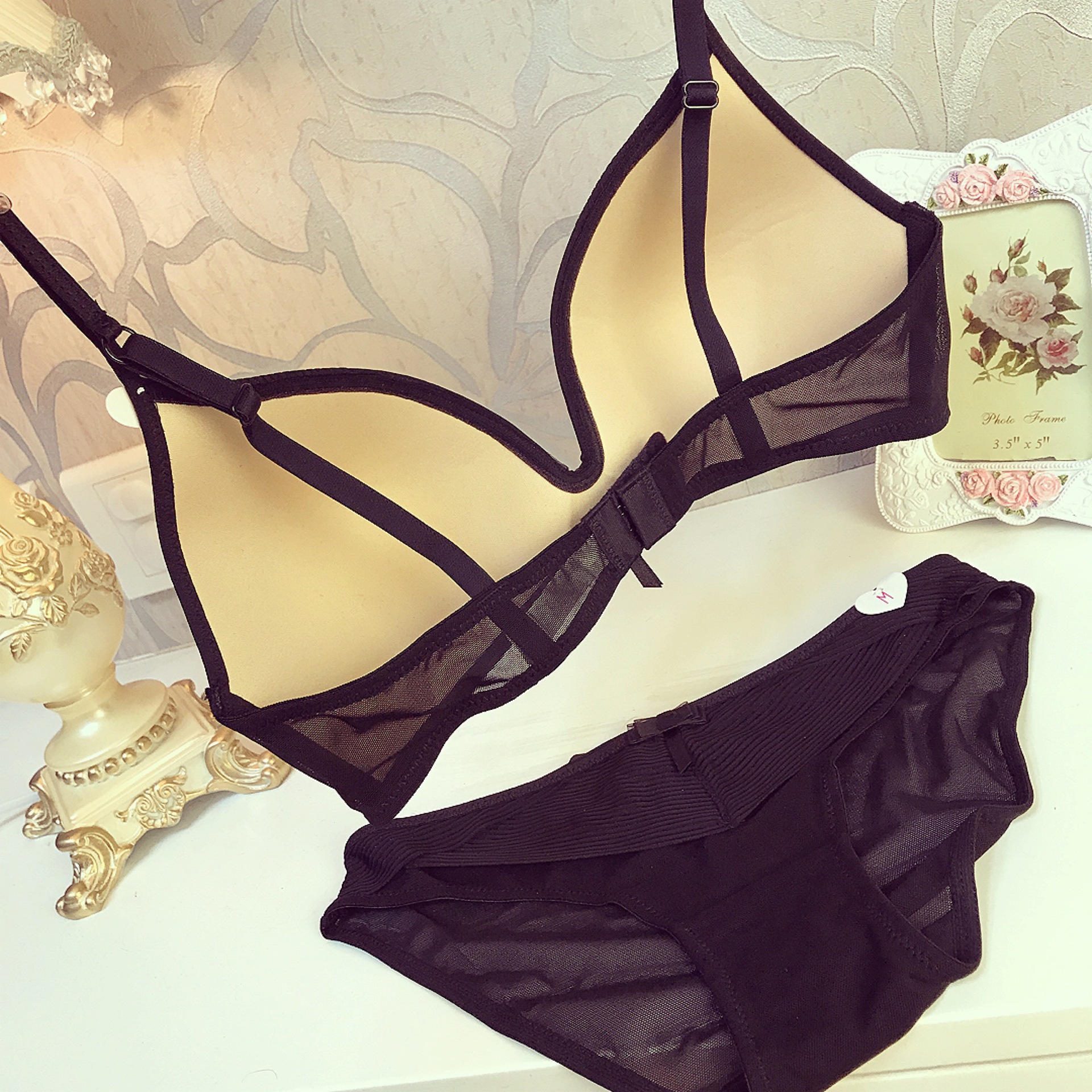 86266新款欧美无钢圈薄杯简约光面丰满大胸胸罩套装内衣女