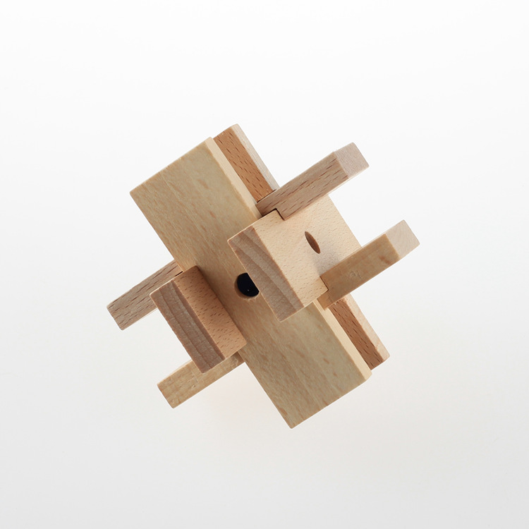 榉木经典六根鲁班 古典益智玩具孔明锁 趣味解锁礼物 十八罗汉