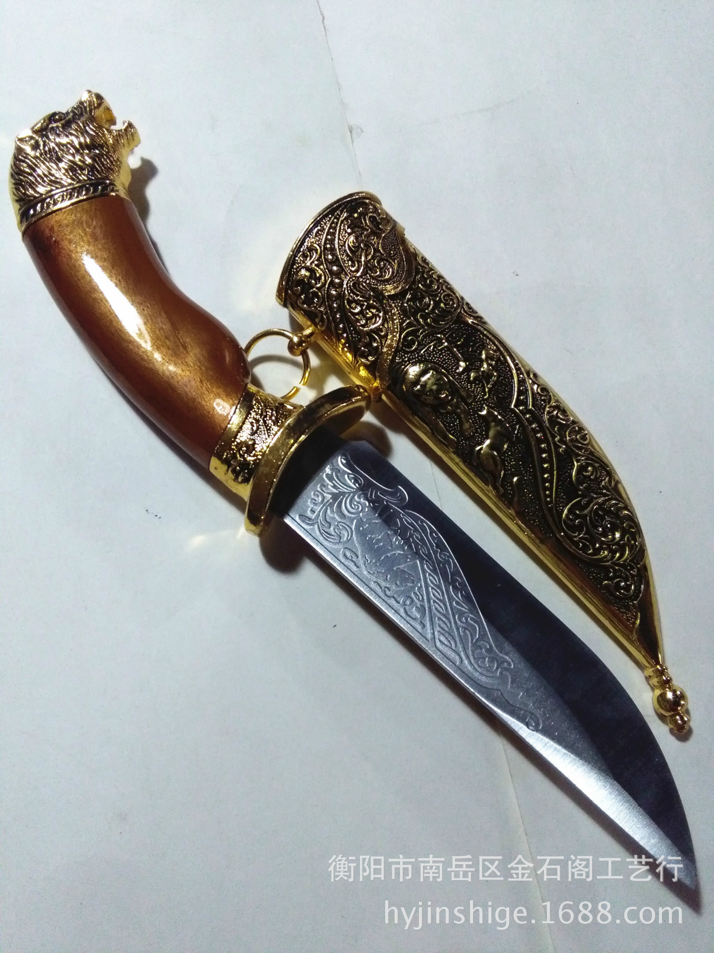 批发 内蒙古特色工艺品刀剑 花纹钢马头刀 未开刃一件代发