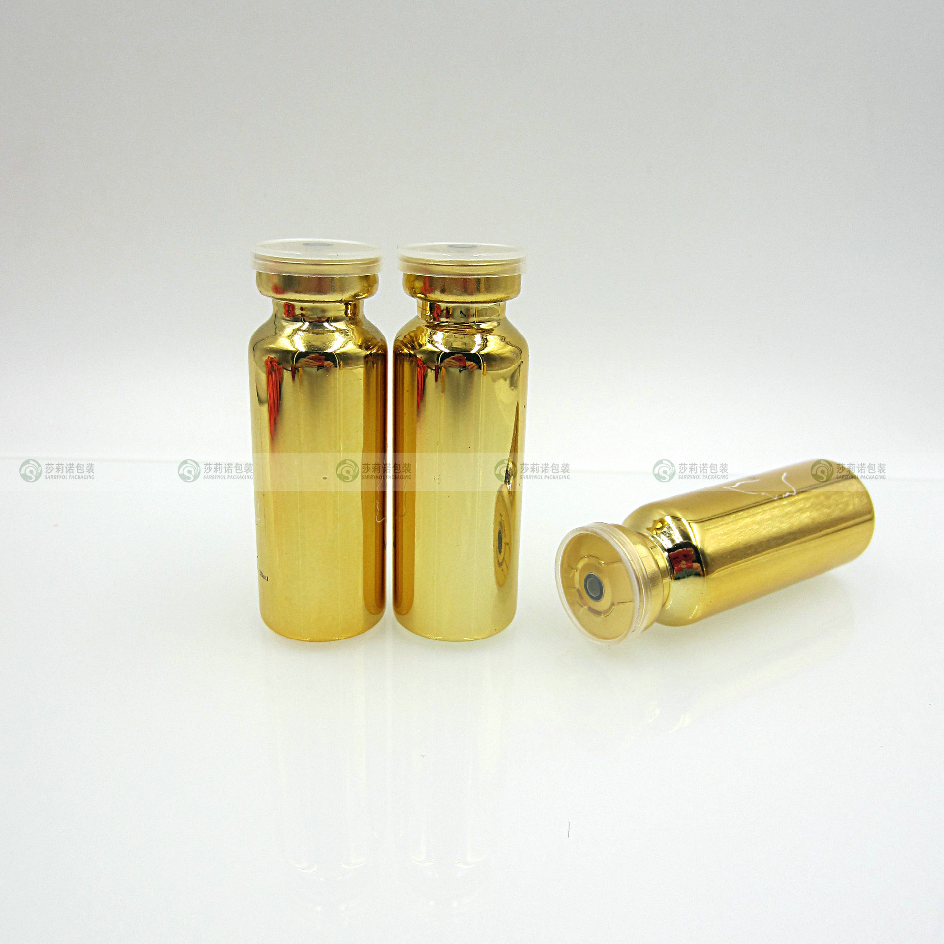 小金瓶10ml高档玻璃瓶 西林瓶电镀瓶 uv电镀化妆品源液 厂家直销