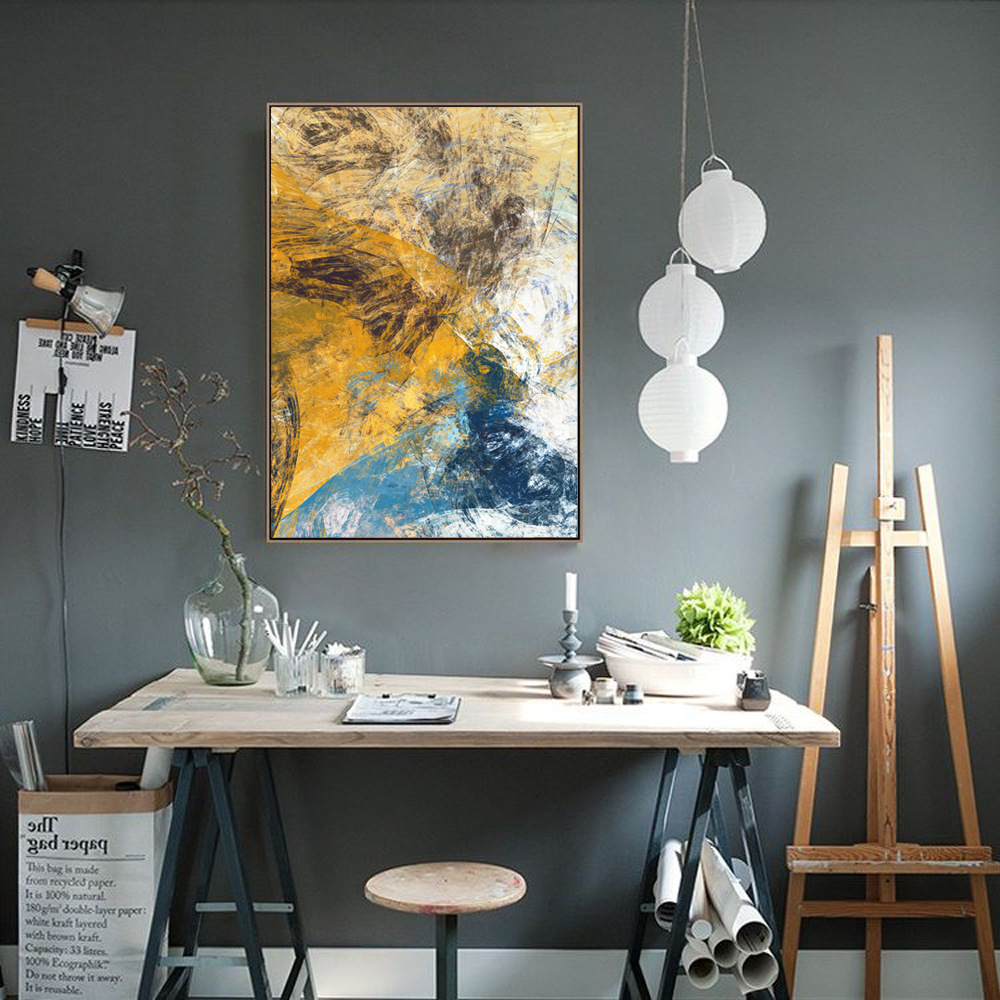 外贸专供 北欧简约风格 现代抽象艺术彩色迷幻纹理客厅玄关装饰画