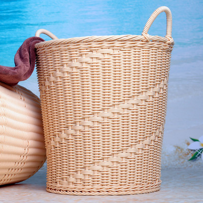 洗衣篓 藤编收纳防尘 脏衣篓脏衣桶 田园风脏衣篮 杂物篮收纳篮