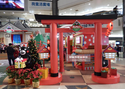 日本ip主题展览雕塑 玻璃钢卡通熊本熊公仔 商场活动人气美陈布置