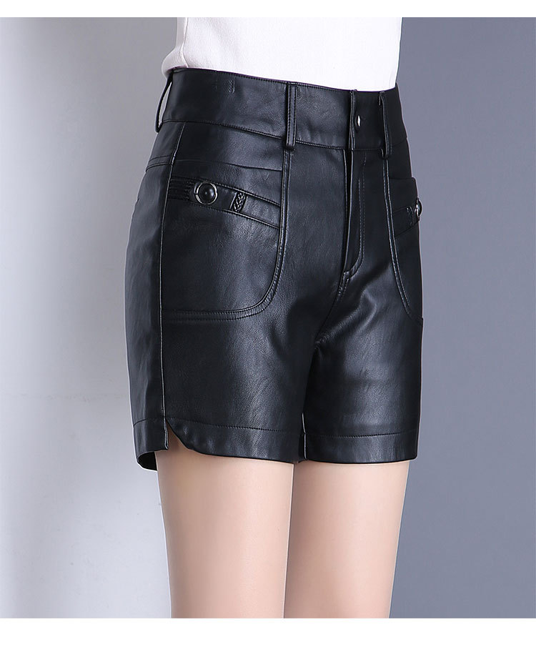 皮短裤_皮短裤2017新款韩版修身外穿pu皮高腰显瘦打底 - 阿里巴巴
