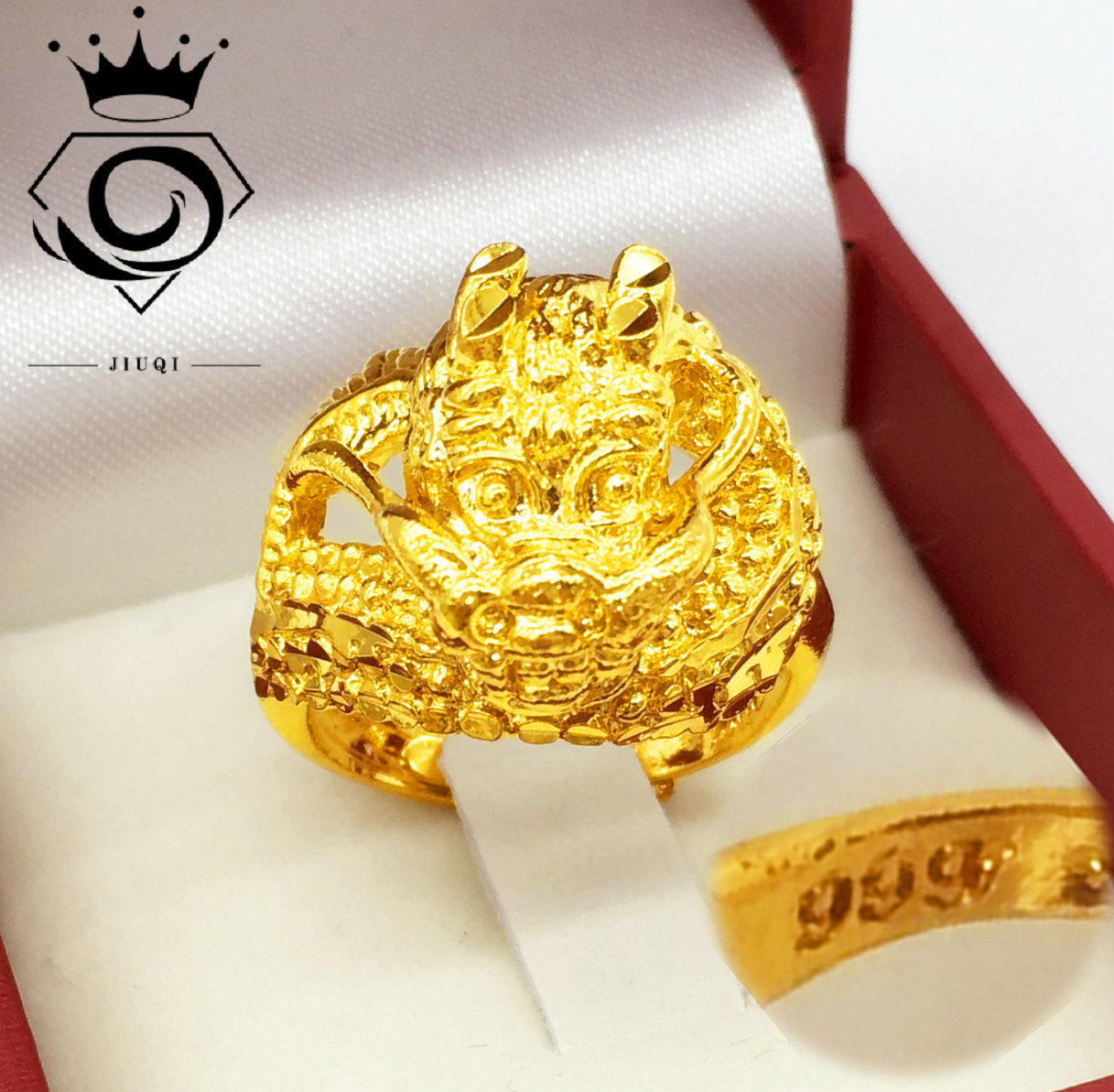 大气龙头戒指开口男款高品质 越南沙金加厚金首饰饰品 沙金24k