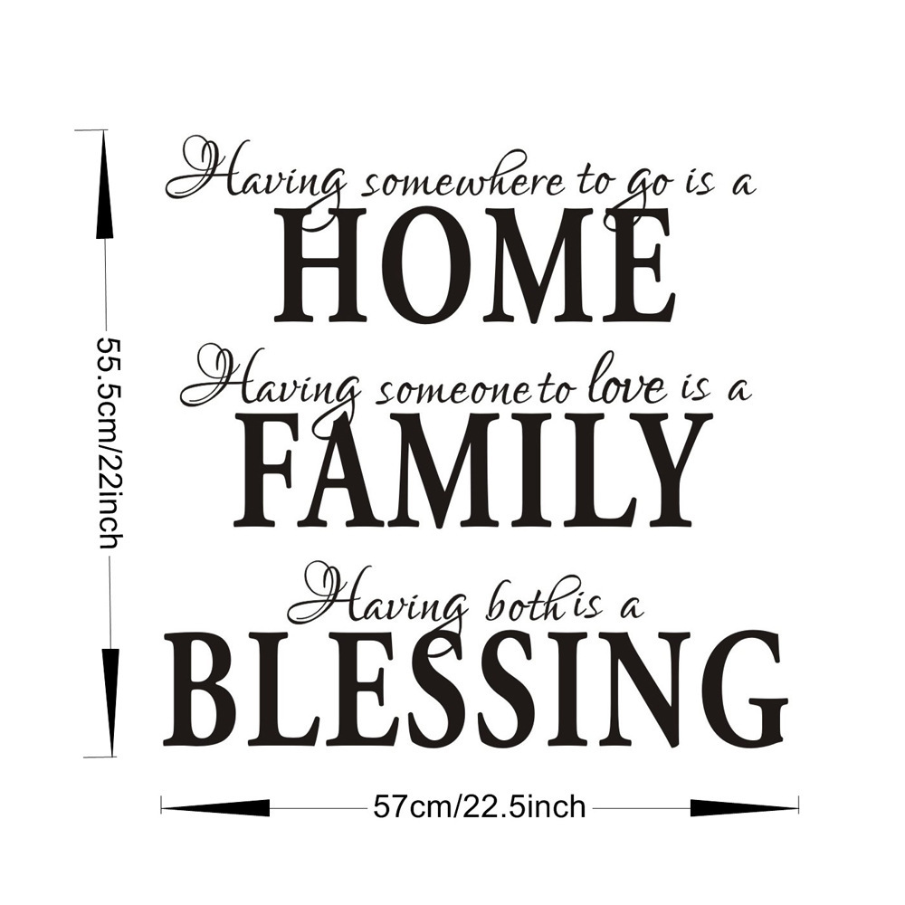 gb569 ins风精雕墙贴画英文home family家 儿童房壁饰自粘贴纸