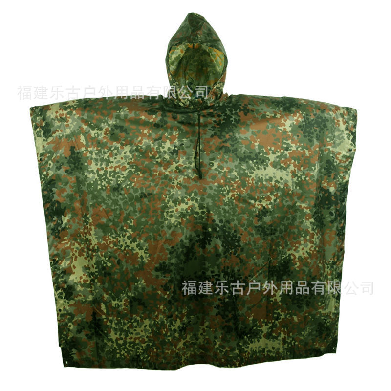 Factory Raincoat Wholesale Thin Camouflage Raincoat Poncho Mountaineering Supplies Three-in-One Cloak Robe Canopy Mat