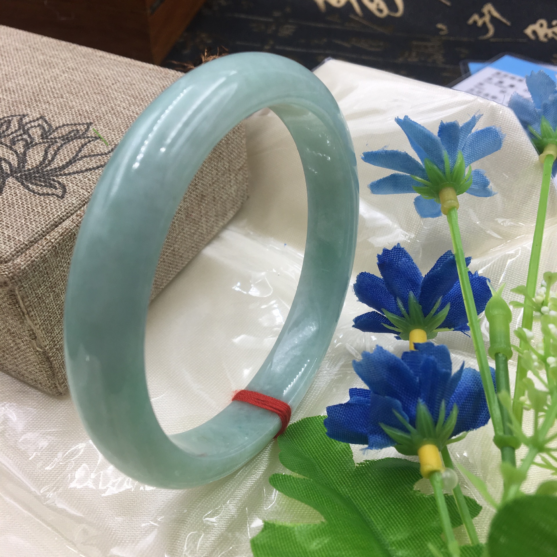 翡翠手镯 天然玉石玉镯子 老坑翡翠a货手镯 冰糯种玉手镯