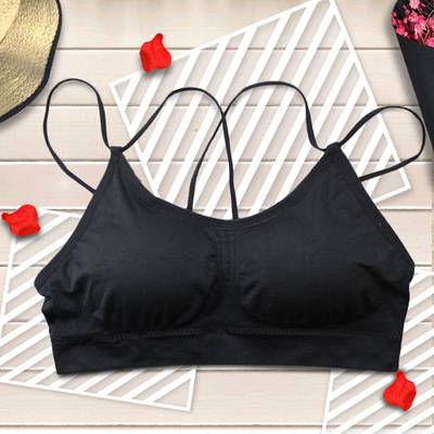 厂家直销时尚透气裹胸抹胸 移动调节双条吊带 美背运动文胸内衣