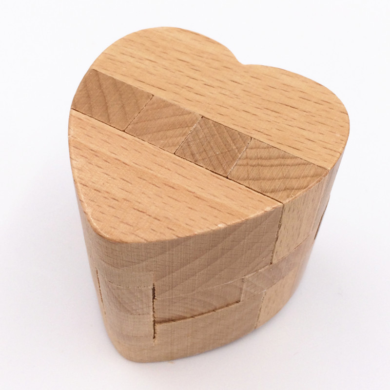 榉木心锁 经典益智成人鲁班锁儿童拆装礼品木制玩具 孔明锁