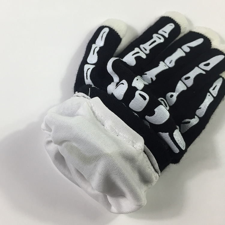 厂家供应 潮流街舞手套圣诞骷髅发光手套 幽灵夜光手套 可定制