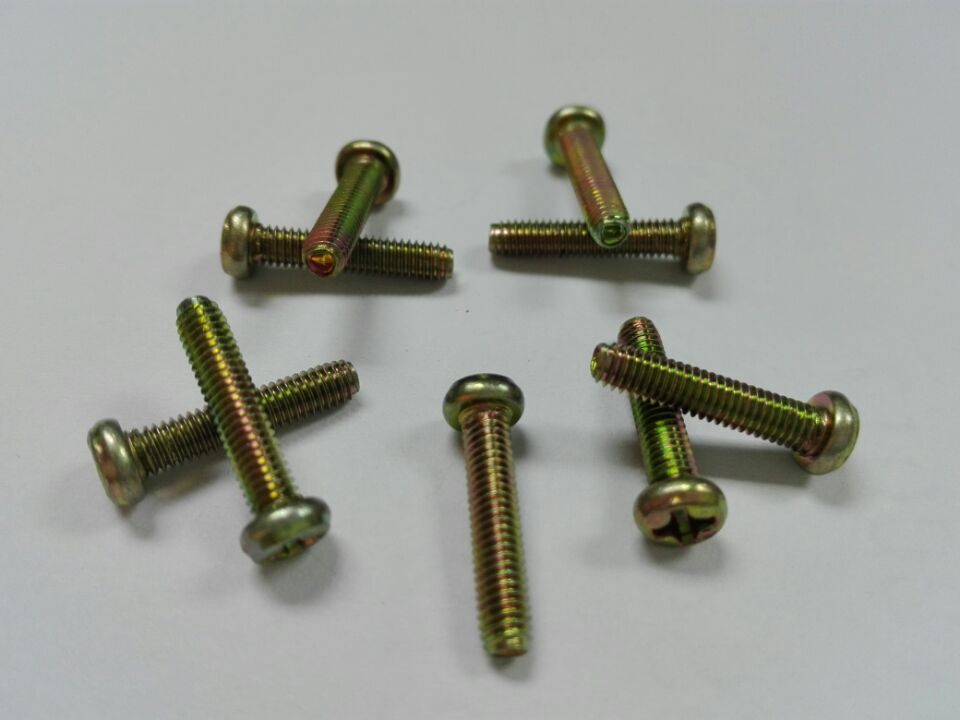 十字盘头自攻锁紧螺钉 三角牙电子铁板自锁螺丝pm3*14