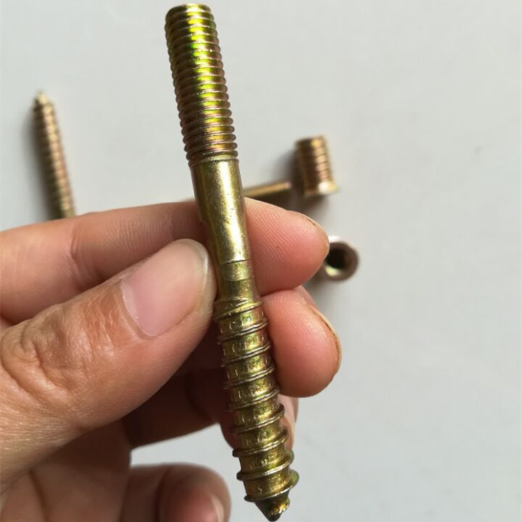 双牙螺丝 一头自攻一头机丝 中间压扁家俱螺丝 双头螺丝 木螺丝