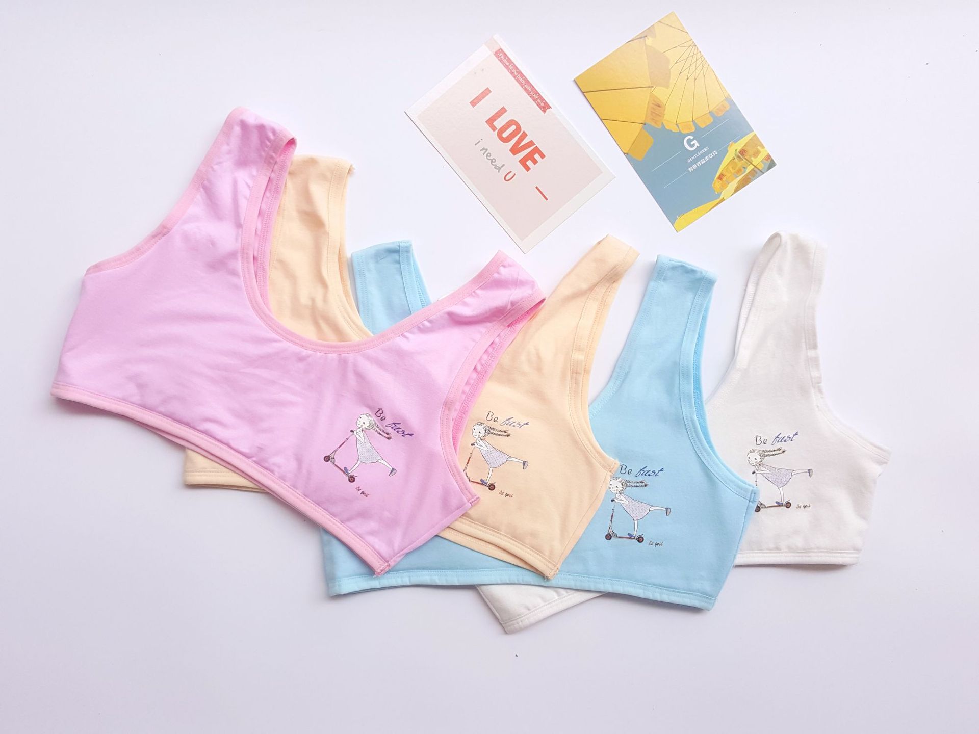 纯棉少女孩女童 内衣儿童背心 大童文胸小孩发育期裹胸学生