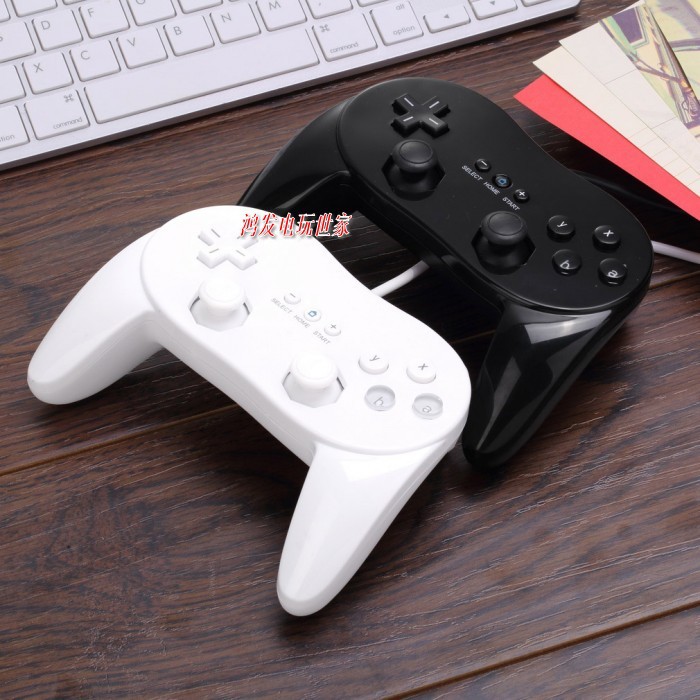 全新wii经典手柄 pro 加强版 牛角手柄 全新 黑白 二色