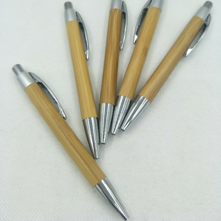 供应竹杆环保圆珠笔 竹木按动圆珠笔 办公礼品圆珠笔定制logo