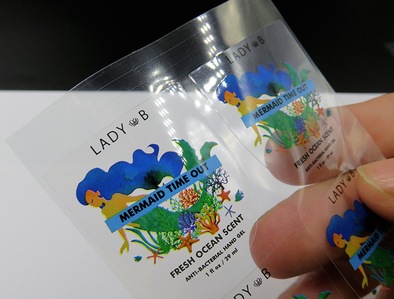 透明香水瓶标签化妆品标签彩色透明异形不干胶印刷高粘防水贴纸