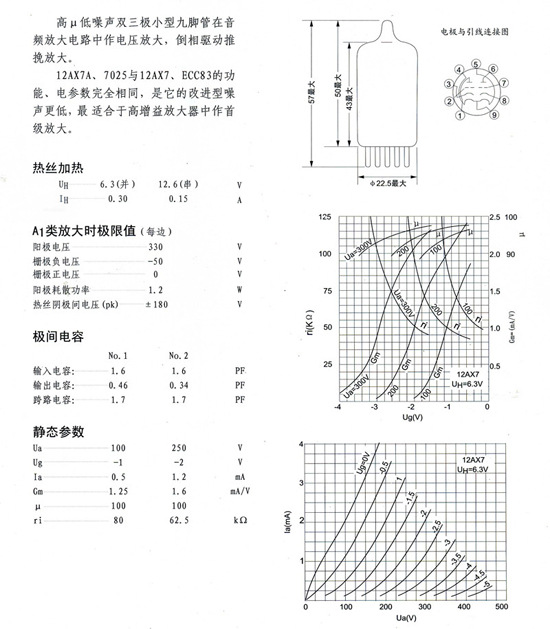 全新长沙曙光电子胆管12ax7b代ecc83厂家直销质保一年真空管批发
