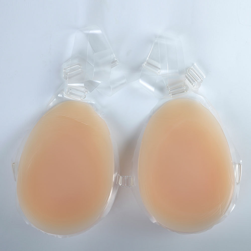 新款水滴型胸前纽扣款连体硅胶假乳房假胸 cd变装伪娘硅胶义乳