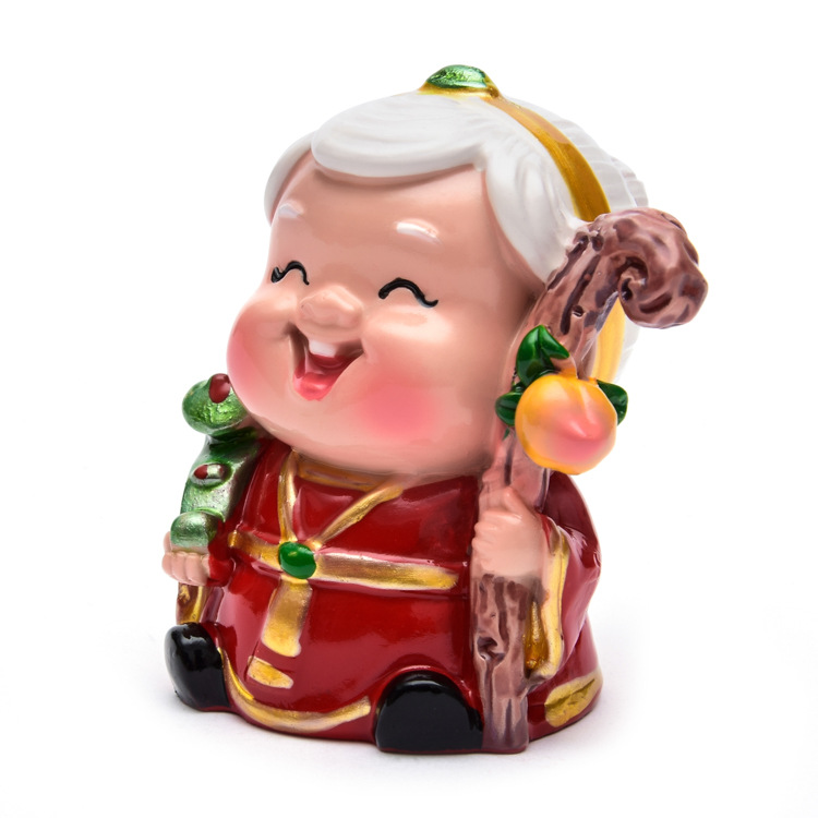 寿公寿婆蛋糕装饰摆件寿星公烘焙配件汽车用品摆饰财神爷车载摆件