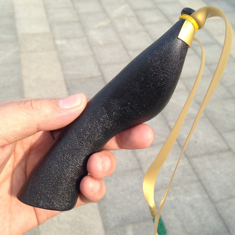 abs飞虎叉扁皮弹弓免绑宽皮玩具户外竞技反曲弹弓黑将军皮筋绑好