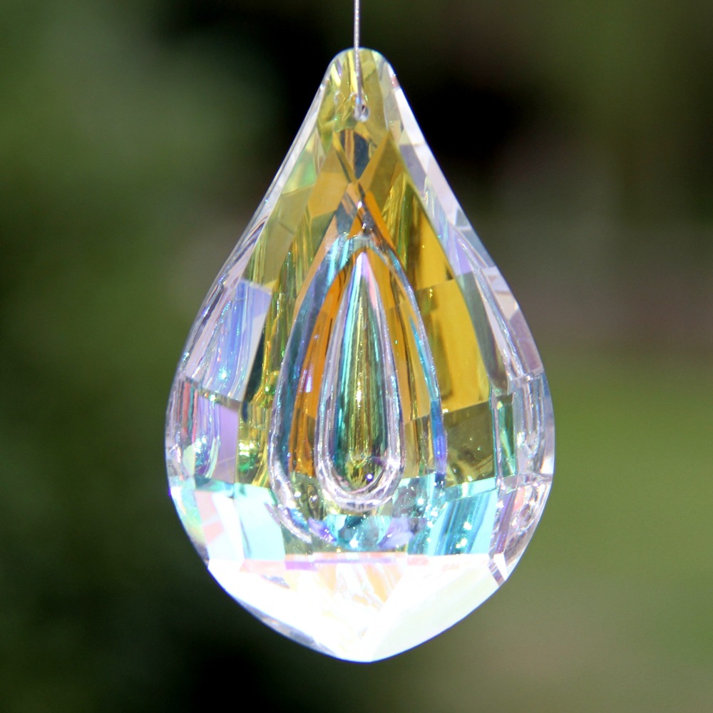 76mm七彩凹琵琶吊坠 亚马逊速卖通热卖 水晶装饰挂件