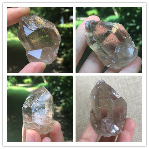 安居珠宝水晶天然 透体烟水晶原石带发晶