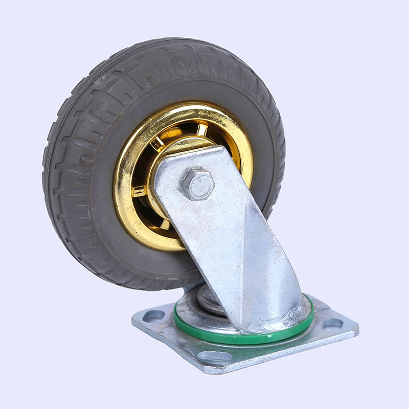 现货批发橡胶轮工业转向轮 重型高弹轮橡胶轮活动万向轮静音轮.