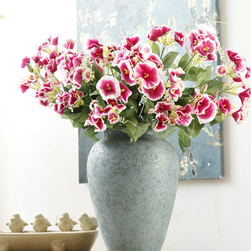 仿真花喇叭花 假花花束 人造花 婚庆花墙摄影布置 绢花 处理价