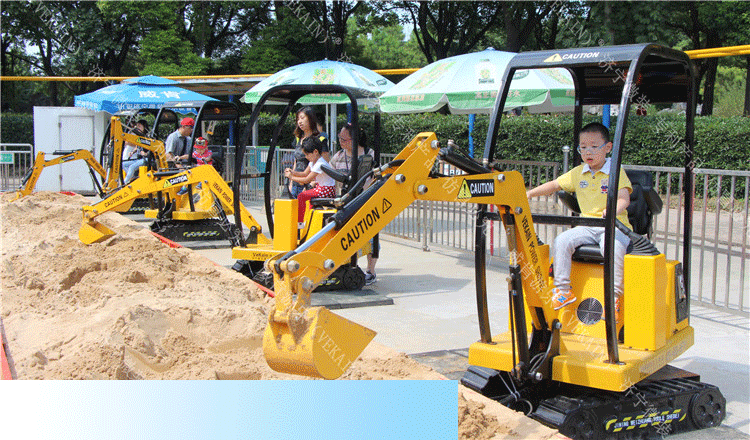娱乐摆摊项目夜市游乐挖掘机儿童挖掘机游乐360度旋转