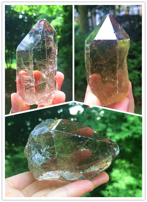 安居珠宝水晶巴西烟水晶茶晶单尖水晶原石开海底轮中号