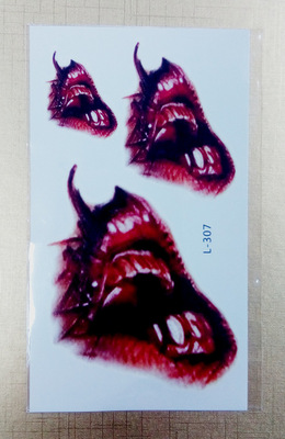 万圣节仿真伤疤手腰腹腿贴防水男女款纹身刺青彩绘贴纸厂家直销批