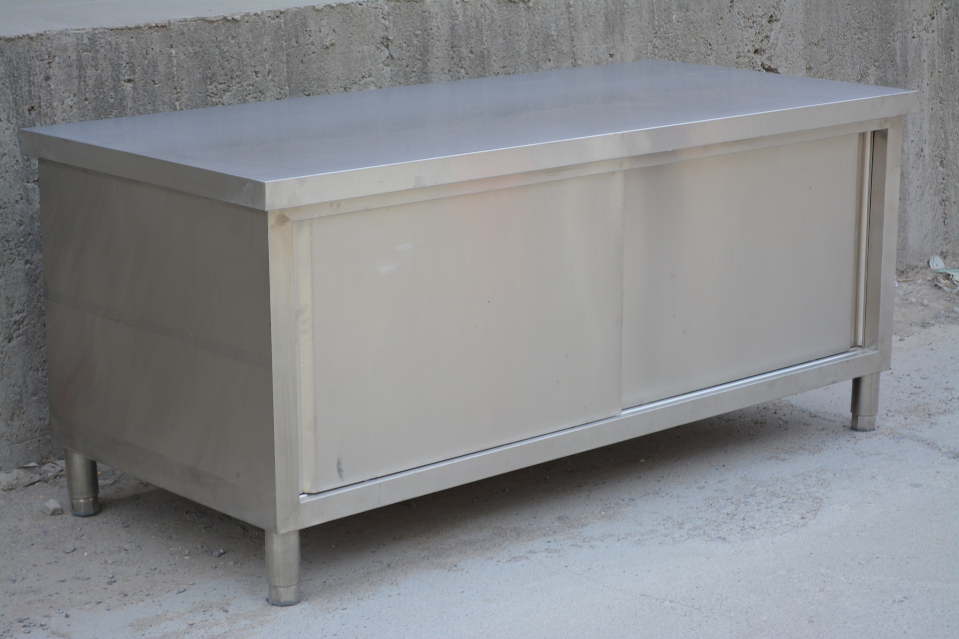 厨房不锈钢工作台单双通推拉门操作台打荷台批发拉门工作台打荷台