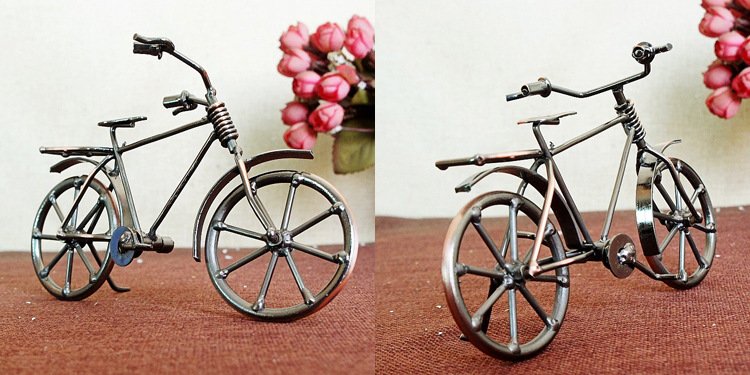 厂家实用礼品 创意做旧老式单车自行车家居摆放铁艺工艺品摆件