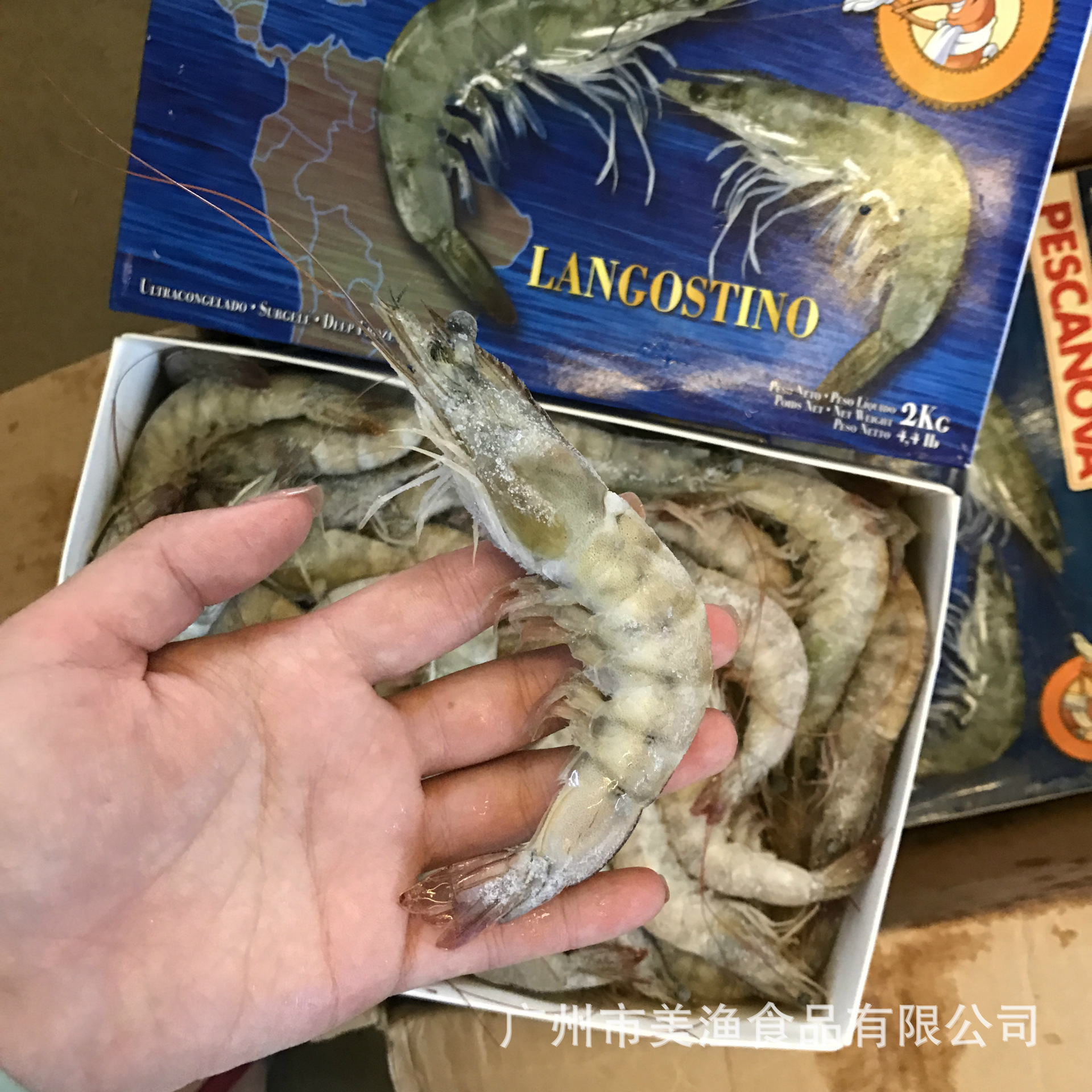 厄瓜多尔白虾40/50老船长 南美白虾原装盒 蓝盒壳薄肉厚约 2kg/盒