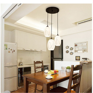 现代简约l圆形餐厅吊灯三头餐吊灯创意吧台餐桌饭厅灯具批发