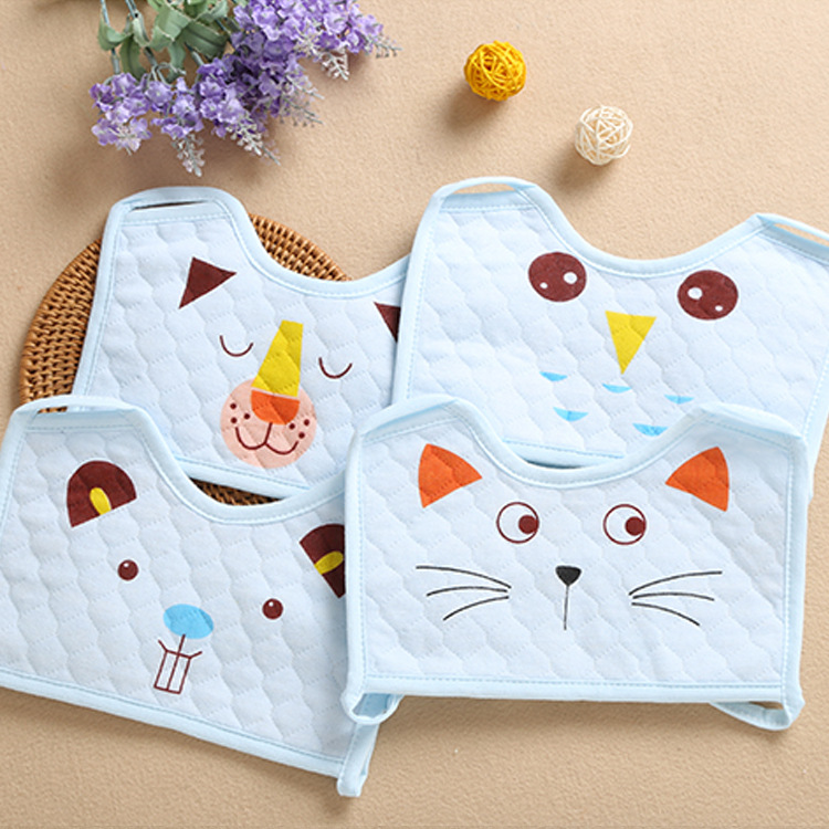 Baby Bib Square Bib Surgical Mask Type Cartoon Lace-up Waterproof Saliva Towel Bib Towel Baby Products