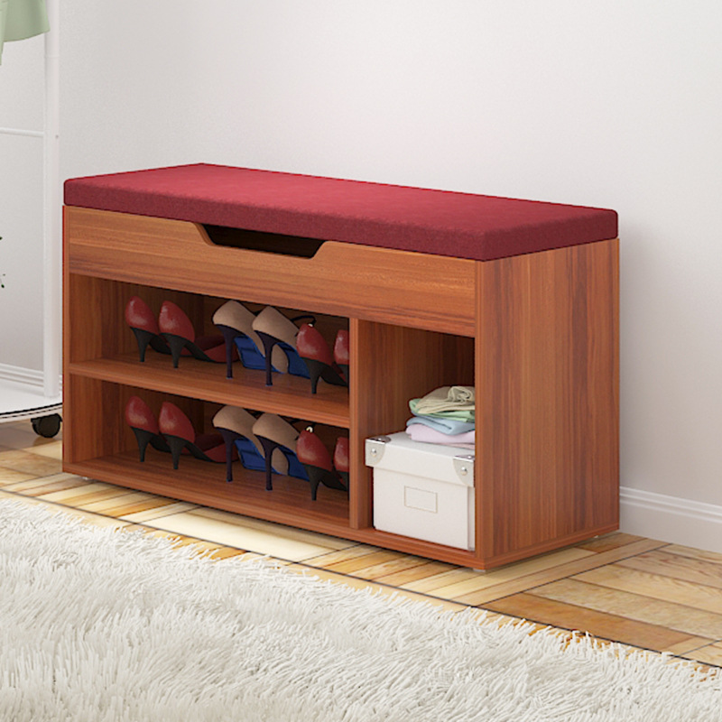 布艺储物换鞋凳 现代简约田园简易鞋架小鞋柜式穿鞋凳脚
