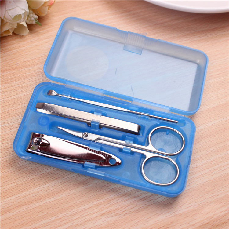 W5104 Stainless Steel Nail Beauty Tool Set Plastic Box Nail 4-Piece Set Nail Scissors Nail Clippers Four-Piece Set