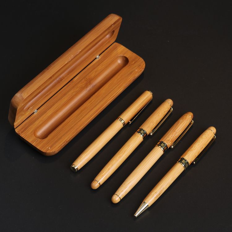 竹钢笔 竹质水笔 圆珠笔  刻字logo 客户礼物硬字笔 中性   竹笔