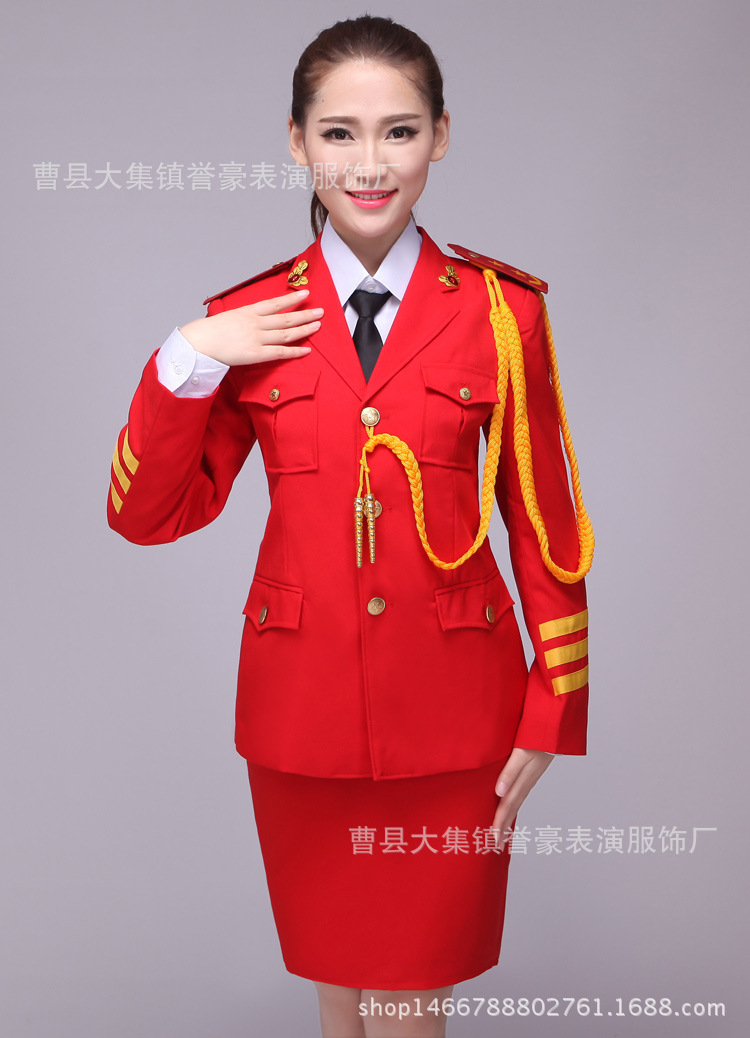 新款军装礼服三军仪仗队国旗班女升旗手服装军乐队服海军制服