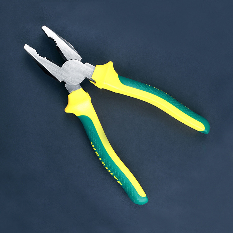 五金批发虎皮塑胶柄高档欧式强力钢丝钳8寸200mm 平嘴钳