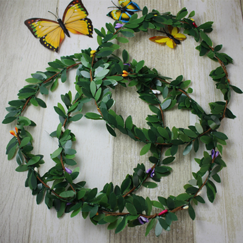 森女手工花环头饰 新娘头饰 叶子藤材料 发箍花环