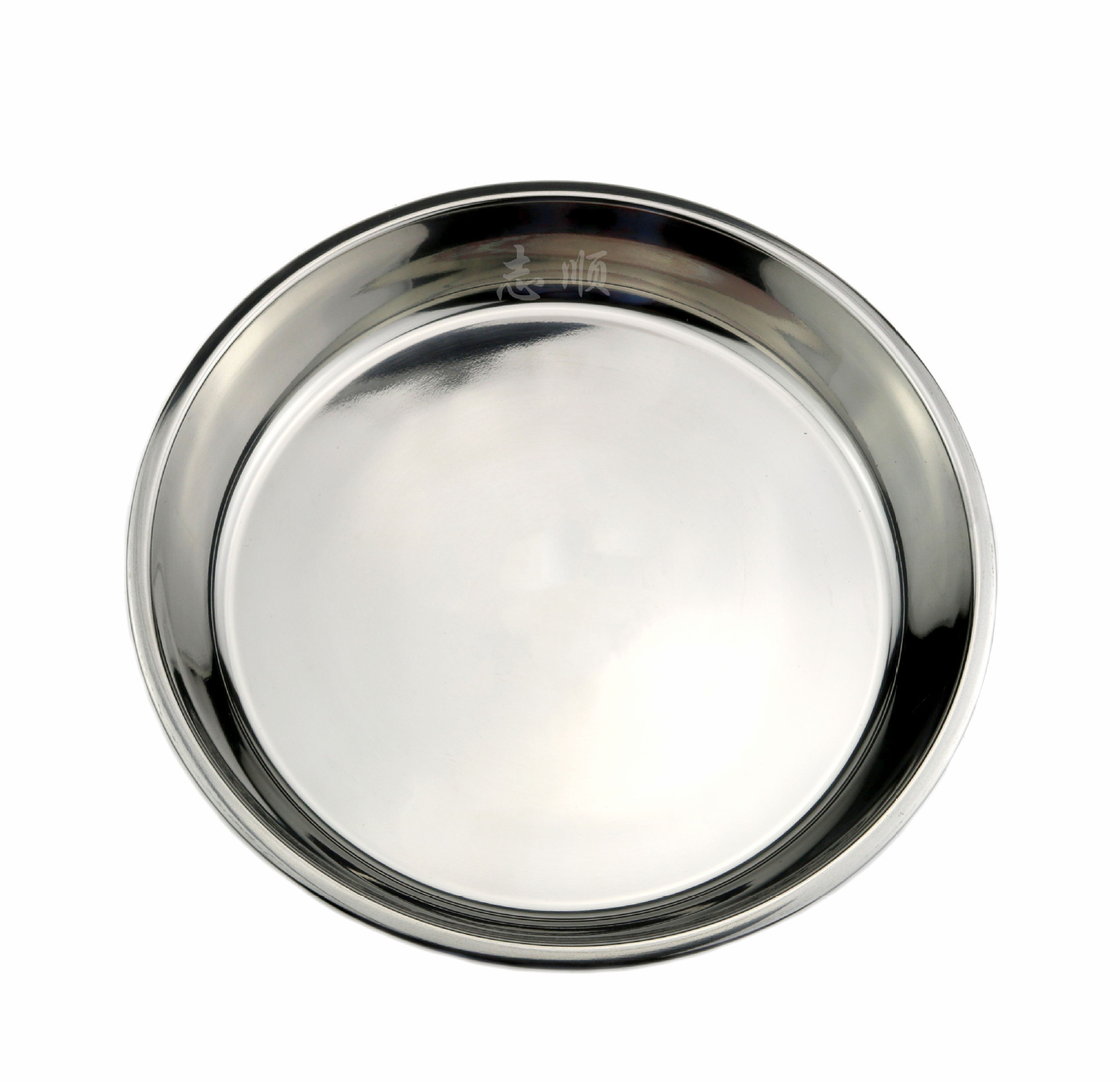 不锈钢无磁特厚08糕盘 加厚加深大圆盘 凉皮盘 蒸糕盘 蒸饭菜盘