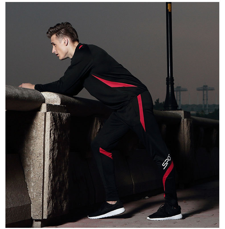 秋冬足球训练服长袖套装男定制足球训练服足