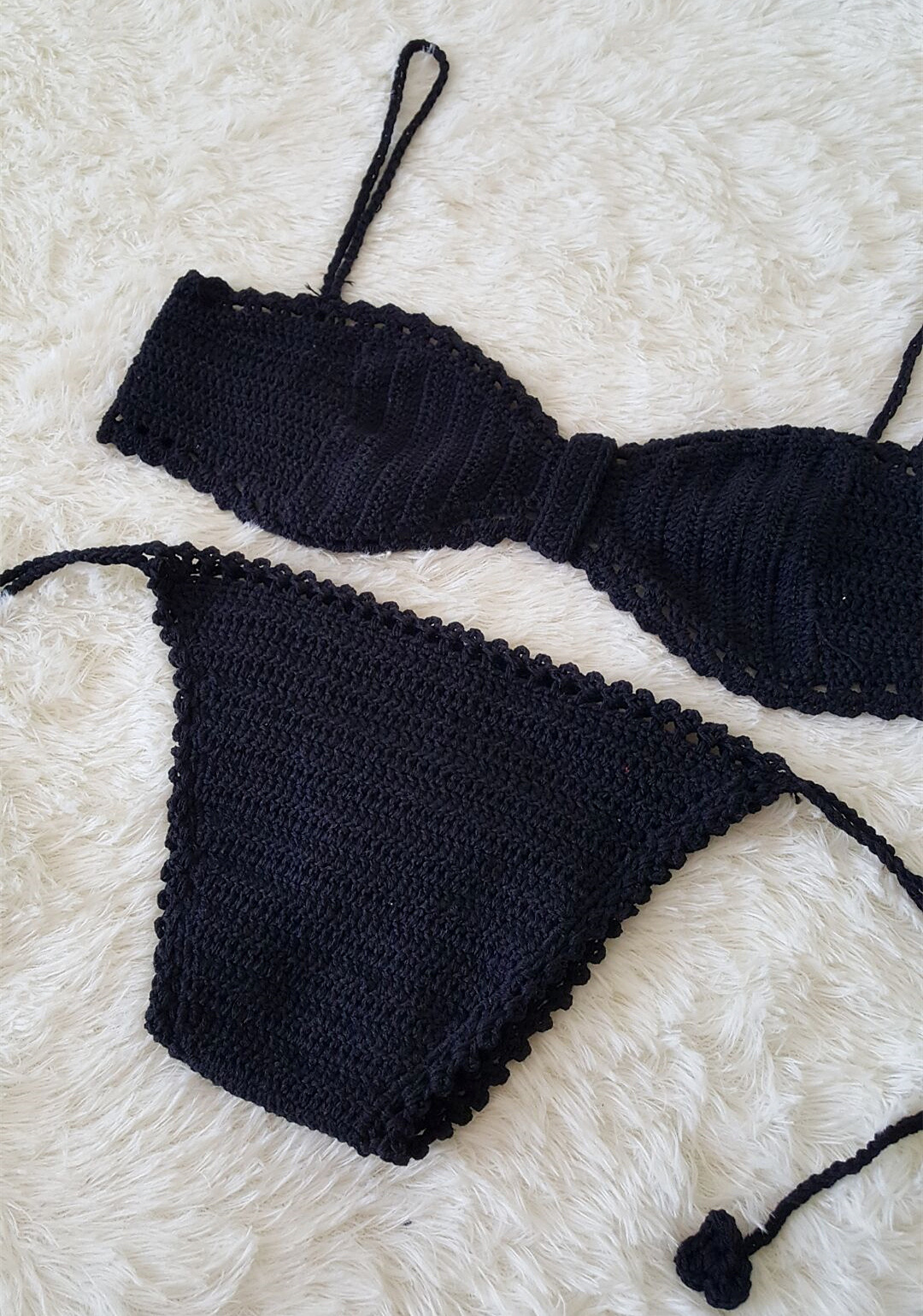 ebay速卖通新款欧美针织泳衣性感沙滩女士比基尼外贸手工钩针泳装